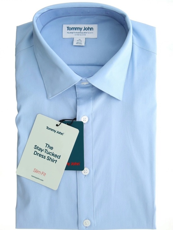 Tommy John Other - Tommy John Slim Fit Light Skyway Blue Dress Shirt NWT MSRP $60 sz 16 &17.5
